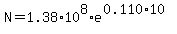 N=1.38%2A10%5E8%2Ae%5E%280.110%2A10%29