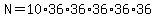 N=10%2A36%2A36%2A36%2A36%2A36