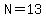 N=13