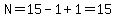 N=15-1%2B1=15