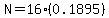 N=16%2A%280.1895%29