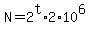 N=2%5Et%2A2%2A10%5E6