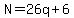 N=26q%2B6