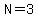 N=3