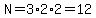N=3%2A2%2A2=12