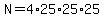 N=4%2A25%2A25%2A25