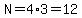 N=4%2A3=12