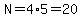 N=4%2A5=20