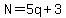 N=5q%2B3