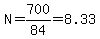 N=700%2F84=8.33