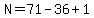 N=71-36%2B1