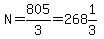 N=805%2F3=268%261%2F3