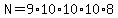 N=9%2A10%2A10%2A10%2A8