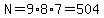 N=9%2A8%2A7=504