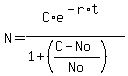 N=C%2F%281%2B%28%28C-No%29%2FNo%29%29%2Ae%5E%28-r%2At%29