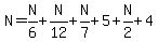 N=N%2F6%2BN%2F12%2BN%2F7%2B5%2BN%2F2%2B4