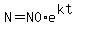 N=N0%2Ae%5E%28kt%29