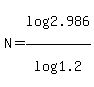 N=log%282.986%29%2Flog%281.2%29