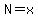 N=x