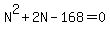 N%5E2%2B2N-168=0