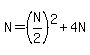 N+=+%28N%2F2%29%5E2+%2B+4N
