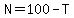 N+=+100+-+T
