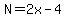 N+=+2x-4