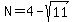 N+=+4-sqrt%2811%29