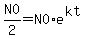 N0%2F2=N0%2Ae%5E%28kt%29