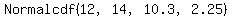 Normalcdf%2812%2C14%2C10.3%2C2.25%29
