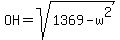 OH=sqrt%281369-w%5E2%29