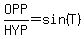 OPP%2FHYP=sin%28T%29
