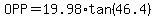OPP=19.98%2Atan%2846.4%29