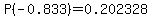 P%28-0.833%29=0.202328
