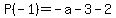 P%28-1%29+=+-a-3-2