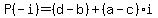 P%28-i%29=%28d-b%29%2B%28a-c%29i