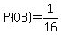 P%280+B%29=1%2F16