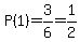 P%281%29=3%2F6=1%2F2