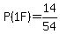 P%281F%29=14%2F54