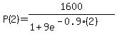 P%282%29+=+1600%2F%281%2B9e%5E%28-0.9%282%29%29%29