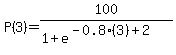 P%283%29+=+100%2F%281%2Be%5E%28+-0.8%283%29%2B2%29%29