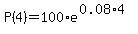 P%284%29=100%2Ae%5E%280.08%2A4%29