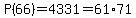 P%2866%29=4331=61%2A71