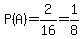 P%28A%29=2%2F16=1%2F8