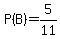 P%28B%29=5%2F11
