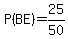 P%28BE%29=25%2F50