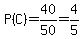 P%28C%29=40%2F50=4%2F5