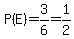 P%28E%29=3%2F6=1%2F2