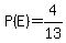 P%28E%29=4%2F13