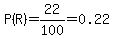 P%28R%29=22%2F100=0.22
